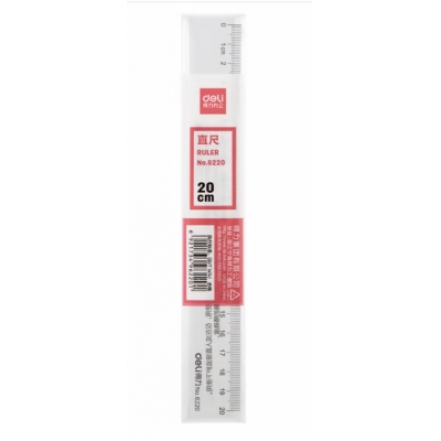  得力(deli)20cm办公通用直尺 